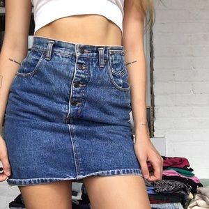 VINTAGE Gap Jeans raw denim mini skirt